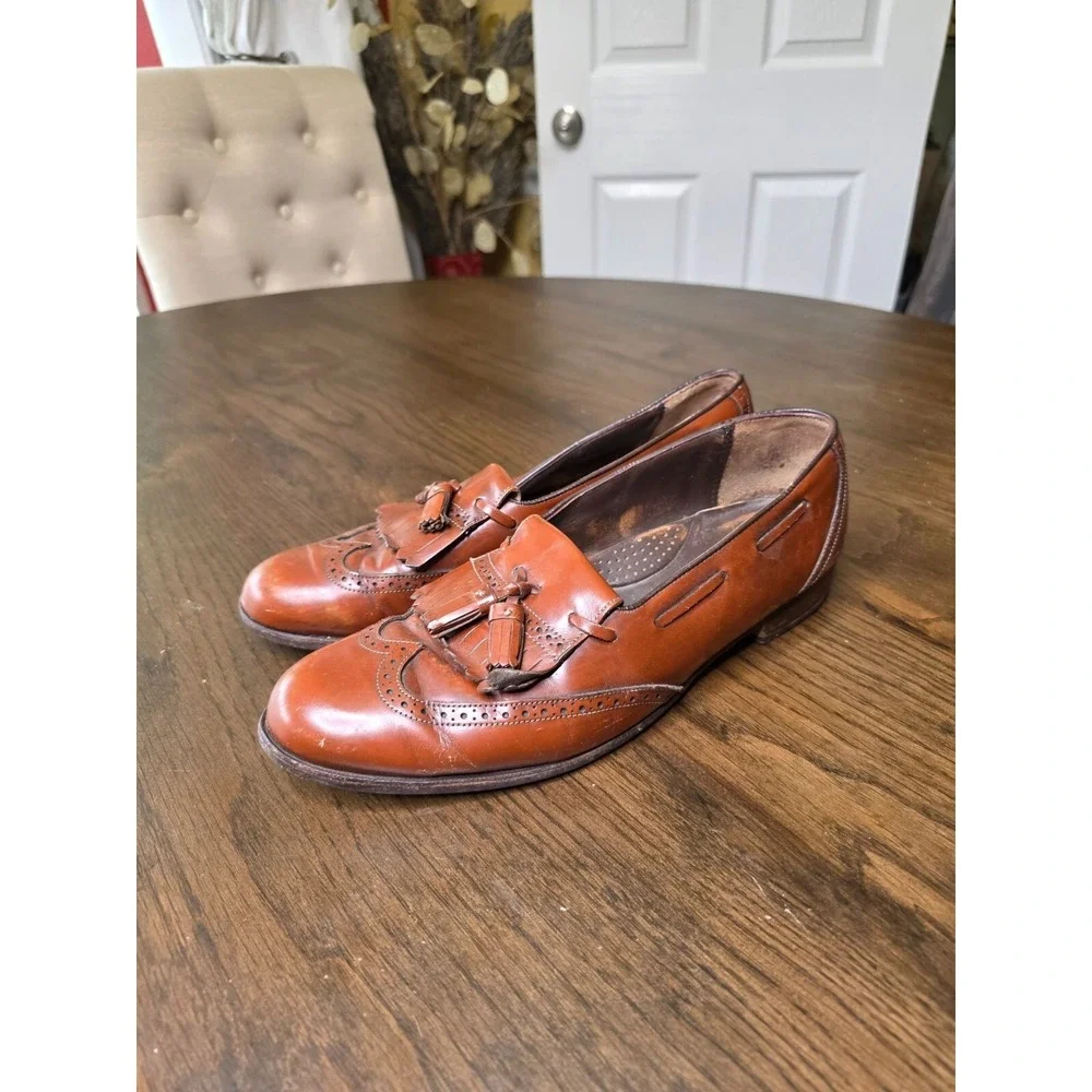 Johnston & Murphy Brown Leather Tassel‎ Loafers Men's 10M #15-3160